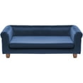 thumbnail image 4 of Critter Sitters 42 in. Elegant Navy Faux-Velvet Rectangle Pet Bed for Medium and Large Dogs, 4 of 7