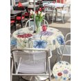 thumbnail image 6 of Outdoor Tablecloth with Umbrella Hole Zipper Blue Purple Red Hydrangea Round Tablecloth 54" Waterproof Outside Table Cloth Country Butterflies Flowers Beige Patio Table Cover Tablecloths for Picnic, 6 of 8