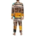thumbnail image 7 of Salouo Modern Urban Monkey Print Button-Front Long Sleeve Pajama Set for Men, Soft 2Pjs Men's Long Sleeve Sleepwear -Small, 7 of 7
