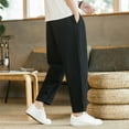 thumbnail image 4 of Men's Fashion Loose Casual Solid Color Nine Point Trousers, 4 of 6