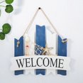 thumbnail image 4 of Letrero de bienvenida para puerta de entrada, decoración de pared rústica, decoración campestre Retro Vintage, tablero de madera colgante de 10,2x9 pulgadas con cuerda, regalo, adecuado, 4 of 5