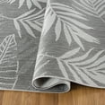 thumbnail image 5 of Contemporary Floral Leaves Indoor/Outdoor Flatweave Waterproof Backyard Patio Gray 7'10"x10' Area Rug, 5 of 13