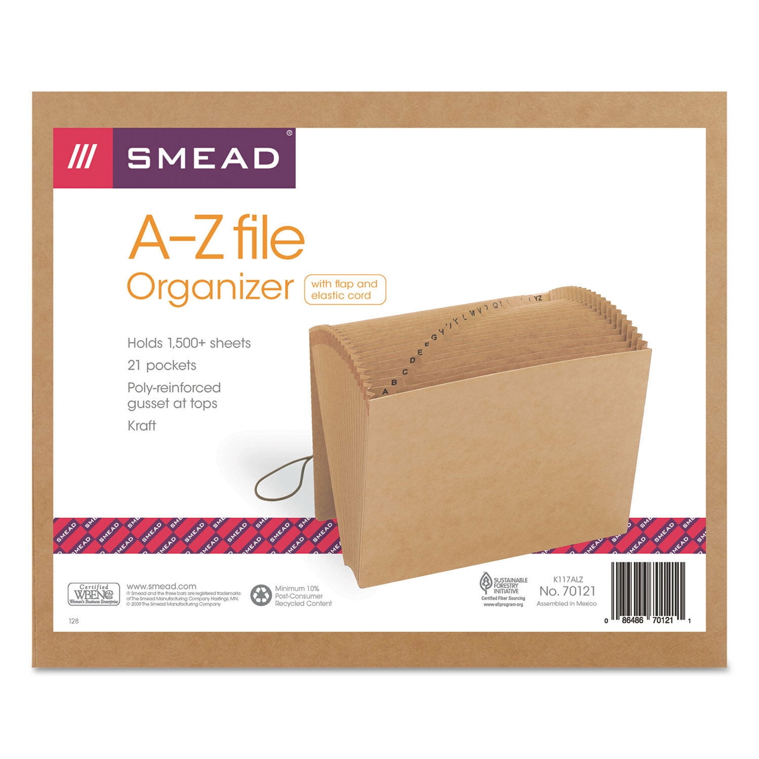 Smead A-Z Indexed Expanding Files 21 Pockets Kraft Letter Brown 70121 