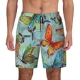 thumbnail image 2 of Goofa Retro Seamless Flying Butterflies Printed Men's Swim Trunks Board Shorts Quick Dry Mens Swimming Trunks with Compression Liner,Breathable Fit Hawaii Beach Shorts-Small, 2 of 9