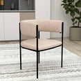thumbnail image 3 of LeisureMod Dining Chair Upholstered in Leather with Padded Seat and Open Back Design Powder-Coated Iron Frame for Modern Home, Kitchen, or Office Cyril Collection Set of 4 in Taupe, 3 of 12
