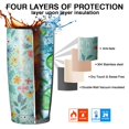 thumbnail image 7 of 20oz Tumbler with Lid and Straw Stainless Boho Florals Steel Vacuum Insulated Water Coffee Tumbler Cup, Double Wall Vacuum Insulated Travel Mug Reusable Tumblers for Ice Drinks, Hot Beverage, 7 of 7
