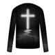 thumbnail image 4 of Blusas y camisas de manga larga con cuello redondo para hombre, blusa informal de manga larga con cuello redondo y estampado de rayas, blusa de poliéster para hombre, 4 of 5