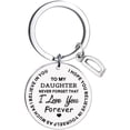 thumbnail image 1 of CHUANK Clearance To My Daughter Message Keychain Stainless Steel Initial Last Name 26 Letter Family Inspirational Keychain Gift, 1 of 2
