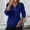 Blue, variant on EchfiProm Womens V-Neck Tops Half Zip Blue Pullover Long Sleeve Trendy Relaxed Fit Sweater for Womens Solid