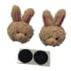 thumbnail image 2 of 1 par de adornos decorativos con forma de cabeza de conejo de peluche de dibujos animados. Marrón, 2 of 8
