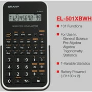 Sharp EL-501XBWH Scientific Calculator, Black
