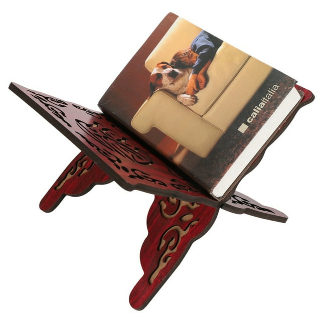 Soporte para Corán, soporte para libros de lectura musulmán rojo tallado Retro, suministros religiosos artesanales, 2 uds.