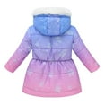 thumbnail image 3 of oqasdz Girls Coats Children Long Sleeve Gradient Snowflake Print Quilted Hooded Warm Outerwear Fall Winter Top Coat Outwear Size 8 Y-9 Y, 3 of 6