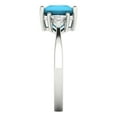thumbnail image 3 of 2.32 ct Princess Cut Simulated Turquoise 3 Stone 14K White Gold Womens Engagement Ring, 3 of 5