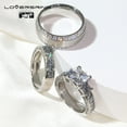 thumbnail image 4 of His and Hers Wedding Ring Sets Couples Rings 10kt White Gold Plated White Cz Titanium band, 4 of 7