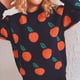 thumbnail image 4 of Gibobby Suéter de Punto Suéter casual suelto de manga larga con cuello Rojoondo y estampado naranja para mujer (Turquí, XL), 4 of 5