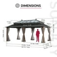 thumbnail image 4 of Sunjoy 20x12 Gazebo Steel & PC Roof Hardtop with Curtain Woodgrain Aluminum Posts, Kingston Series, 4 of 13