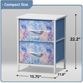 thumbnail image 4 of Sorbus Nightstand with 2 Drawers - Kids Bedside Table & End Table - Steel Frame, Wood Top, Easy Pull Fabric Bins - Dresser & Chest for Bedroom, Office, Dorm - 2 Pack, 4 of 7