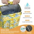 thumbnail image 3 of Yellow Lemon Print Backpack Cooler, Leakproof Insulated Lunch Bag for Tropical Trips and Summer Fun, 3 of 6
