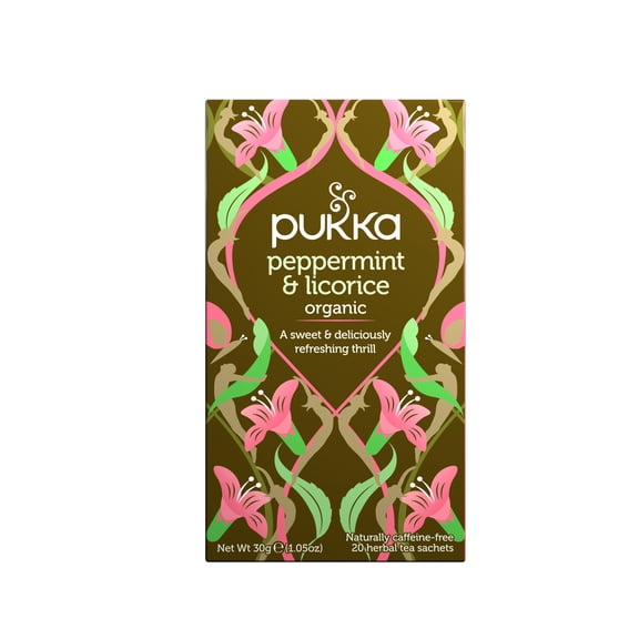 Pukka Organic Herbal Tea Peppermint & Licorice, 20 Tea Bags