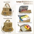 thumbnail image 3 of Holuxer Insulated Lunch Boxes for Men - Double Deck Lrage Lunch Bags for mens, Soft Adult Lunchbox for Work, Expandable Lunch Cooler Bag for Beach Picnic Camping Outdoor Travel (Brown,16L), 3 of 6