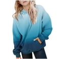thumbnail image 7 of cocolona Gilrs Gradient Color Hoodie Long Sleeve Oversized Fleece Sweatshirts Fall Winter Casual Cute Pullover Tops 4-14 Years, 7 of 7