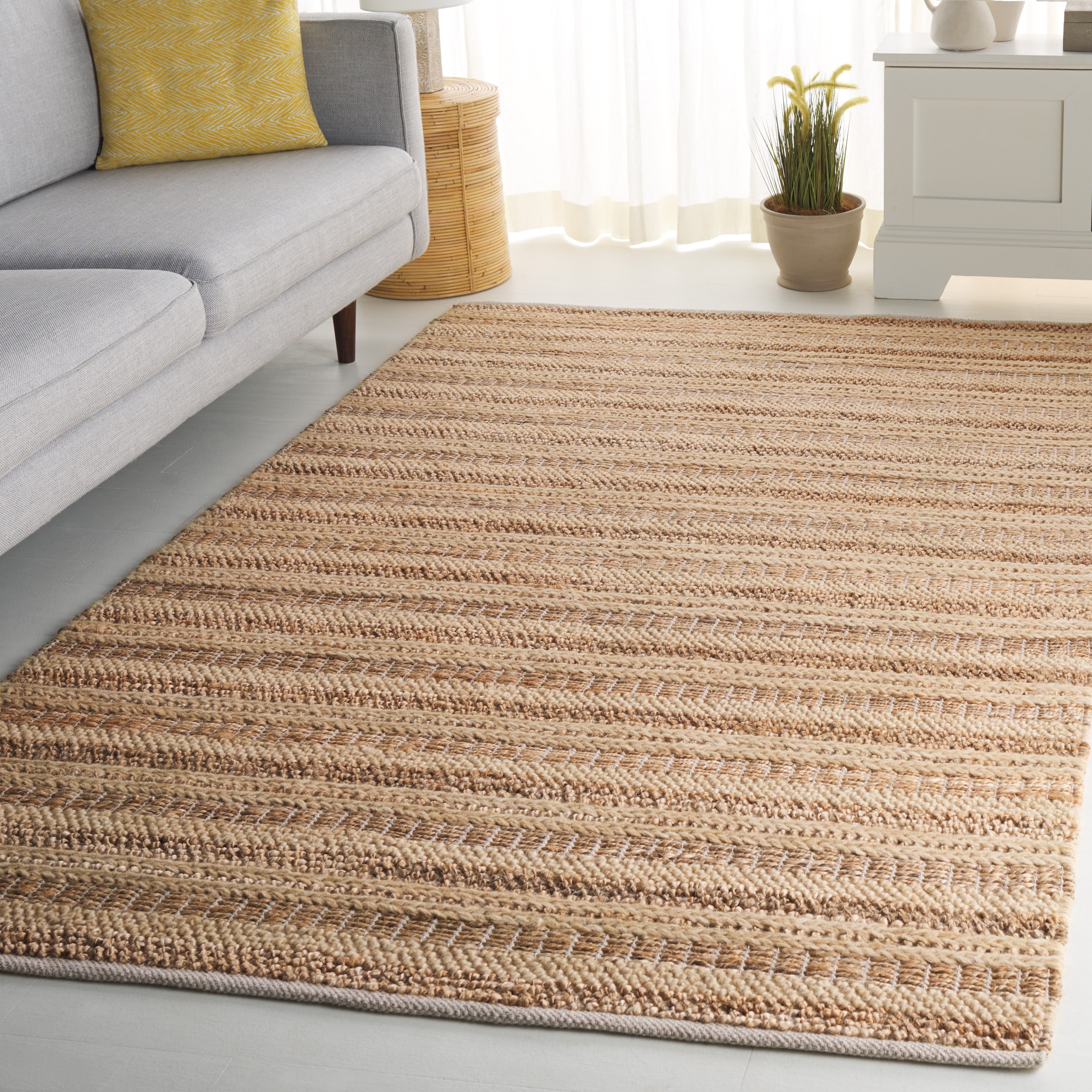 SAFAVIEH Natura Alecia Striped Area Rug, Natural/Beige, 4' x 6'