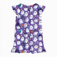 thumbnail image 6 of TOWED22 Halloween Nightdress Toddler Girls Sleepwear Cute Cartoon Ghost Print Dresses Short Sleeve Pajamas Dress, 6 of 7