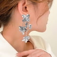 thumbnail image 4 of SmartBy 1 Pair Women Drop Earrings Retro Style Flower Shape Sparkling Cubic Zirconia Inlaid Tassel Earrings Jewelry Gift, 4 of 7