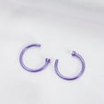 2 pcs Unisex Surgical Titanium Steel Open Nose Ring Nose Piercing Stud 8mm (Purple)