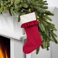 thumbnail image 4 of Clearance Under $6 1PC Ruffled Christmas Stocking, Red Velvet Xmas Stocking with White Cuff, Large Hanging Stocking for Fireplace Tree Holiday Decor, 4 of 5