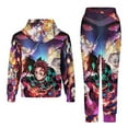 thumbnail image 6 of Demon Slayer Kids' Sweatshirt & Pants Set 2 Pcs Tracksuit Outfit Casual Pullover Hoodie Sweatpants for Daily & Travel 120CM, 6 of 8