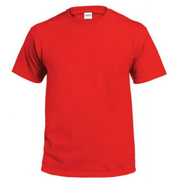 Gildan G2000RED-L Adult Short Sleeve Non-Pocket Tee Shirt, Red - Large