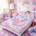 thumbnail image 4 of Meiyoeat Pink Cartoon Axolotl King Sheets 4Pcs,Dreamy Star Cloud Pattern Bedding,1 Flat Sheet,1 Fitted Sheet and 2 Pillowcases, 4 of 6