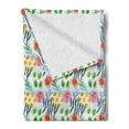 thumbnail image 2 of Floral Soft Flannel Fleece Blanket, Modern Brushstroke Flowers in Watercolor Painbrush Effects Baby Girls Playroom Paint, Cozy Plush for Indoor and Outdoor Use, 60" x 80", Multicolor, by Ambesonne, 2 of 5