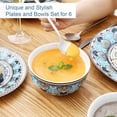 thumbnail image 2 of , Series Audrie, Porcelain Dinnerware Set for 6, 18 PCS Ceramic Dinner Sets with Patterned Floral, including Dinner Plates, Dessert Plates, Cereal Bowls, Boho Dinnerware, 2 of 3