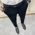 thumbnail image 4 of Pantalones cortos elásticos de color sólido informales de negocios de estilo coreano ajustados para hombre de primavera 2021, 4 of 4
