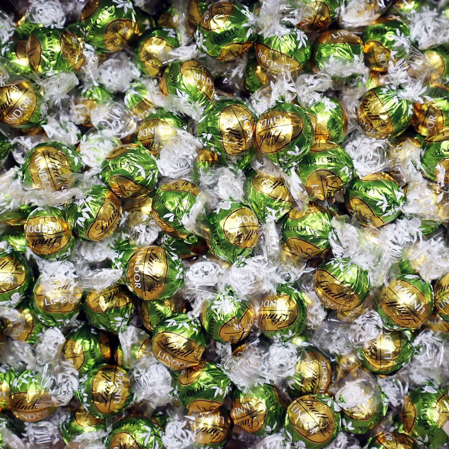Lindt Lindor Matcha White Chocolate Candy Truffles with Lindt Lindor Matcha White Chocolate Candy Truffles with