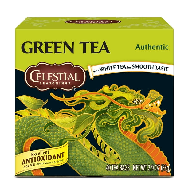 Celestial Seasonings Authentic Green Tea, 40 Count Box