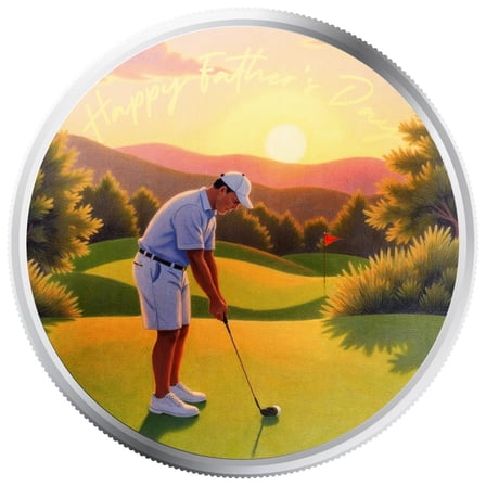 Tee Time with Dad 1 oz .999 Fine Silver Color Round