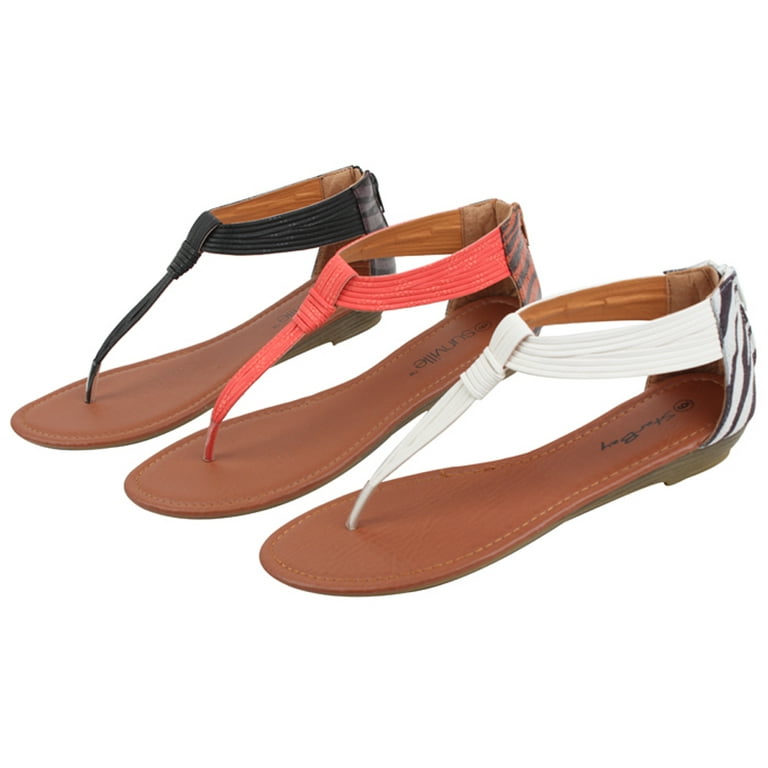 Sandal store zipper back