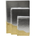 thumbnail image 5 of CosmoLiving by Cosmopolitan Metallic Faux Book Storage Silver Faux Leather Decorative Box with Wavy Gold Design, 3 Count, 5 of 14
