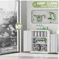 thumbnail image 6 of Crownland 36" Metal Office Storage Locking Cabinet, Lockable Garage Storage Cabinets, High Office File Cabinet with Adjustable Shelves for Garage(White), 6 of 7