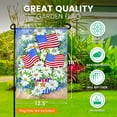 thumbnail image 2 of Patriotic Garden Flag - 12.5 x 18 Inch Double-Sided Printing American Flag Garden Flag - Premium Seasonal Welcome Banner and Outdoor Decor for House Porch, Lawn, Yard - Suits Standard Stands, 2 of 4