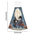 thumbnail image 2 of Haosy 2 Pack Kitchen Wash Cloths with Hanging Loops Absorbent Absorbent Quick Drying Hand Towels, Little Witch and Vampire on Halloween, 2 of 7