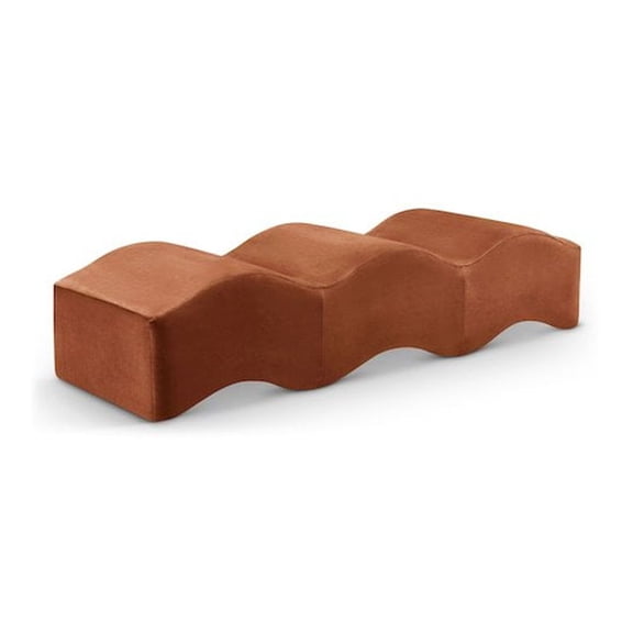 Meridian Furniture Wave Cognac Velvet Bench