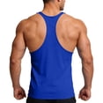 thumbnail image 4 of Men's Muscle Tank Top Stringer Y-Back Bodybuilding Sleeveless Workout Shirt Deep Scoop Neck Racerback Low Cut Armhole Solid Color Weightlifting Top Stretch Training Athletic Gear, 4 of 7