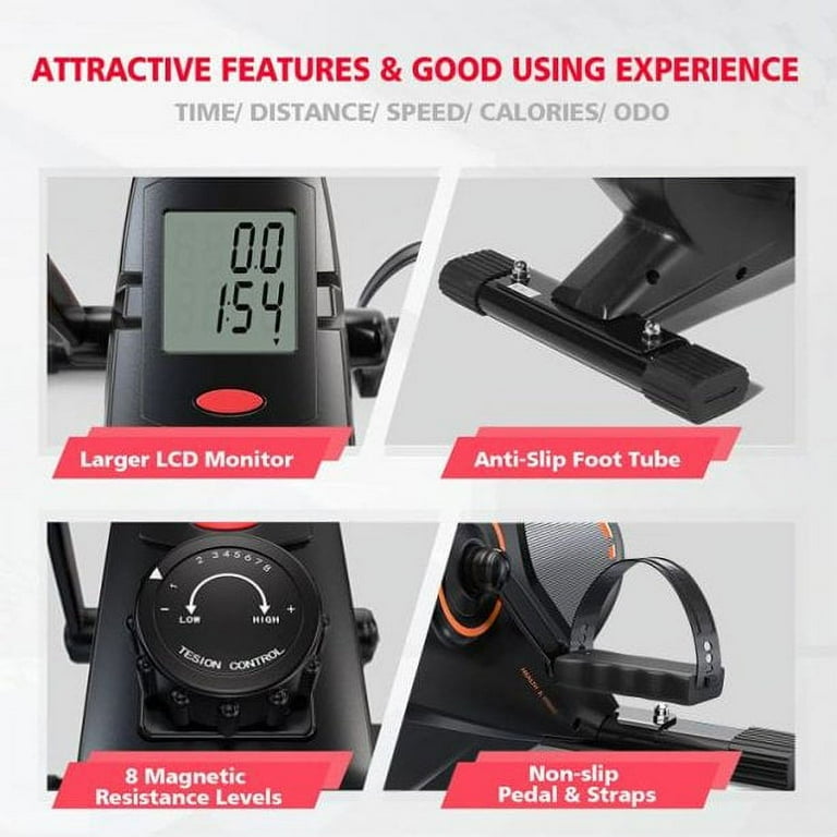 UPGO Under Desk Mini Exercise Bike Portable Magnetic Pedal