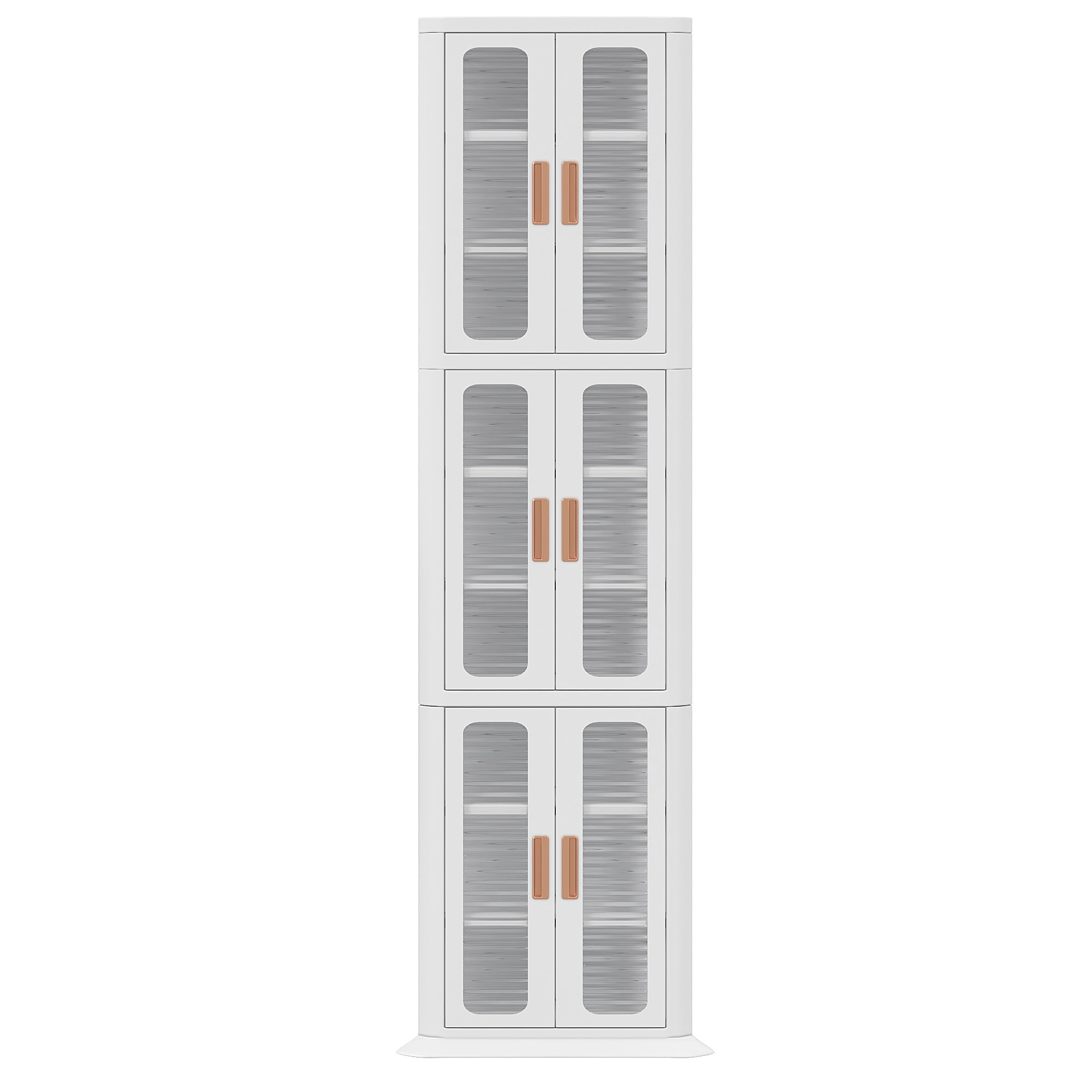 VECELO Bathroom Storage Cabinet, Corner Cabinets with Storage Shelf, Triangle Tall Floor Cabinets for Bathroom Living Room Kitchen Small Space, White