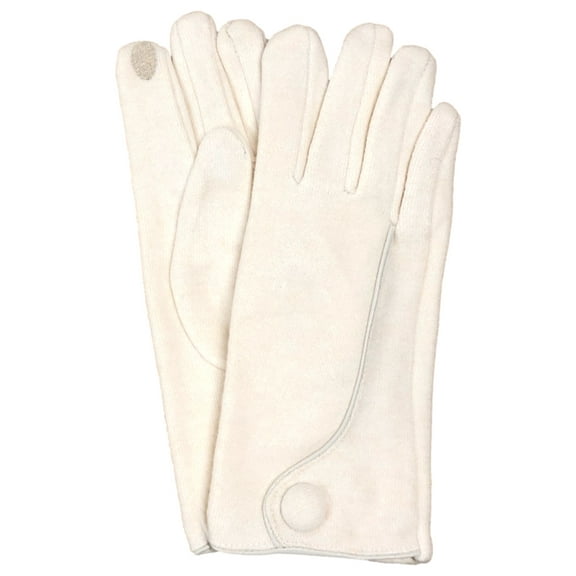 Womens Sleek Ivory Off White Stretch Fit Texting & Tech Touchscreen Gloves